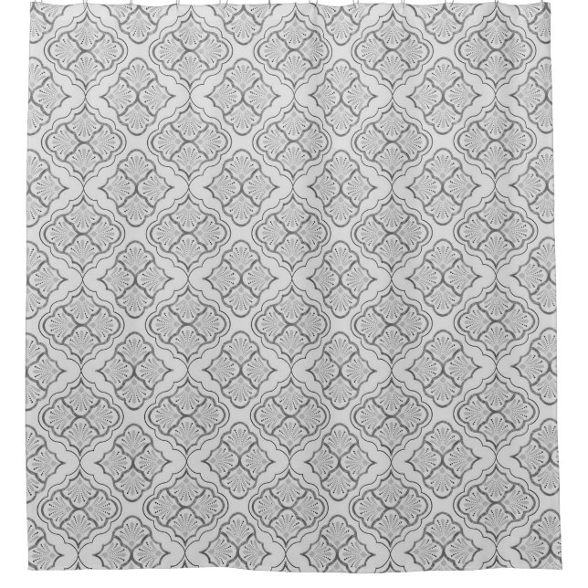 Rideaux De Douche Smooth Arabesque - Motif géométrique en niveaux de (Devant)