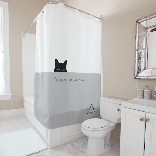 Rideaux De Douche Sneaky Cay pense que vous avez manqué un endroit (En situation)