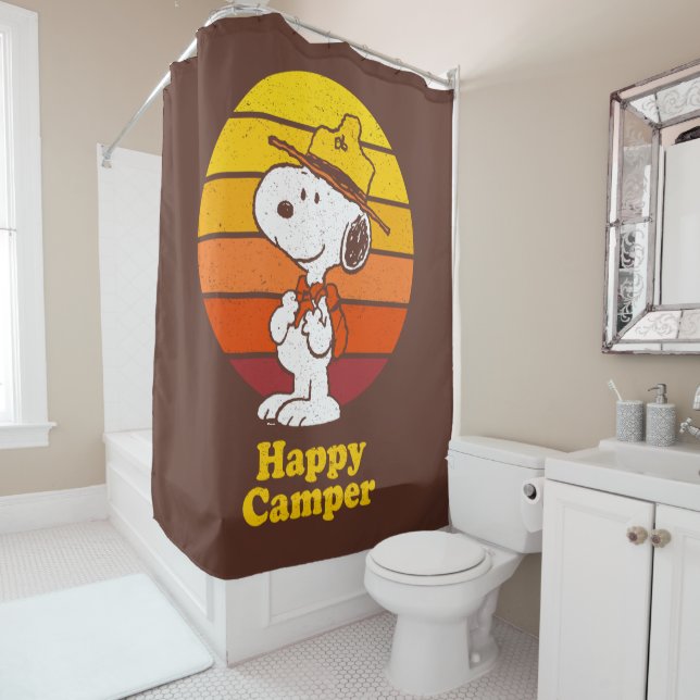Rideaux De Douche Snoopy | Scout Beagle - Happy Camper (En situation)