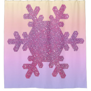 Rideaux De Douche Snowflake Motif PInk Purple Parties scintillant Gi