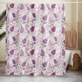 Rideaux De Douche Soft Pink and Purple Lilac Floral Pattern