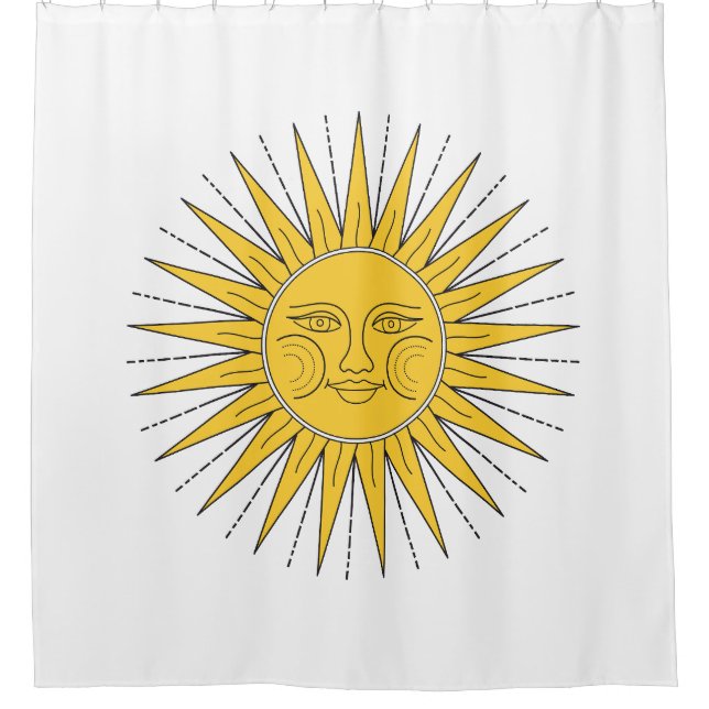 Rideaux De Douche Soleil souriant vintage (Devant)