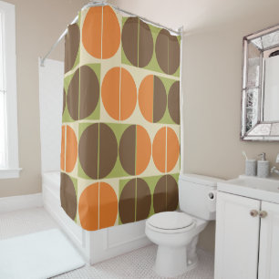 Rideaux De Douche Soudain 70 Orange Brown Green Géométrique