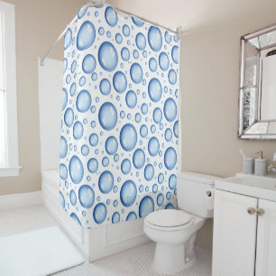 Rideaux De Douche Sous la mer   Bulles d'air et d'eau bleues