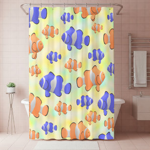 Rideaux De Douche Sous la mer Poisson clown coloré