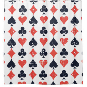 Rideaux De Douche Spade, diamant, coeur, motif de club