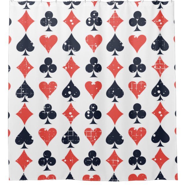 Rideaux De Douche Spade, diamant, coeur, motif de club (Devant)
