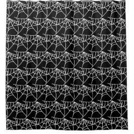 Rideaux De Douche Spider Webs Halloween Motif noir Éffrayant
