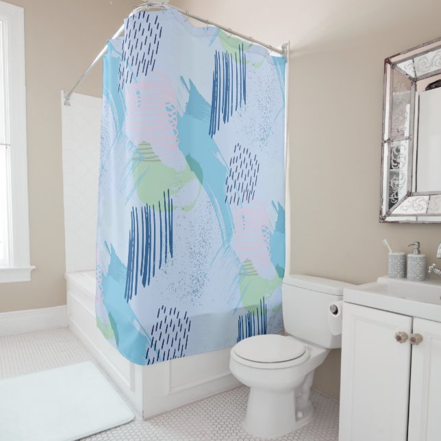 Rideaux De Douche Spirales et lignes tendance (En situation)