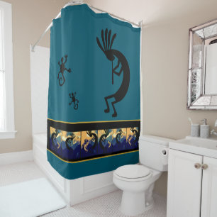 Rideaux De Douche Spirit of Kokopelli Desert Paysage Turquoise