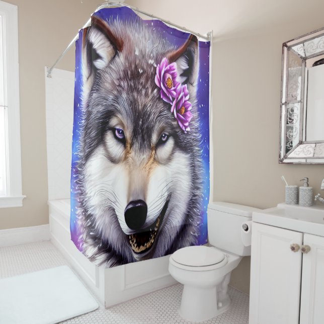 Rideaux De Douche Splendeur du loup (En situation)