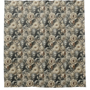 Rideaux De Douche Splendor lycanthropique - Gothique Werewolf Floral