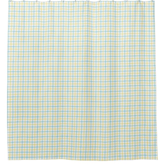 Rideaux De Douche Split image showing a pastel plaid shower curtain (Devant)