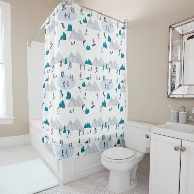 Rideaux De Douche Sports d'hiver Vacances Motif (En situation)