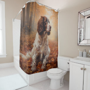 Rideaux De Douche Springer Spaniel à l'automne Feuilles automne Insp