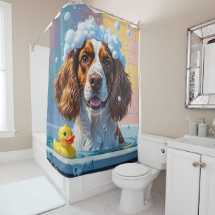 Rideaux De Douche Springer Spaniel Dégoulinant Endormi Mignon Drôle