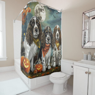 Rideaux De Douche Springer Spaniel Halloween Éffrayant