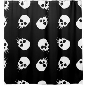Rideaux De Douche squelette noir blanc halloween