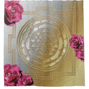 Rideaux De Douche Sri Yantra et le parfum des Roses II - Courbe de d