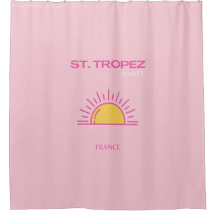 Rideaux De Douche St Tropez, France, Coucher de soleil, Art de voyag