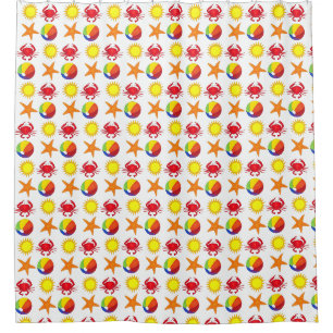 Rideaux De Douche Starfish Rainbow Beach Ball Sun Crack été