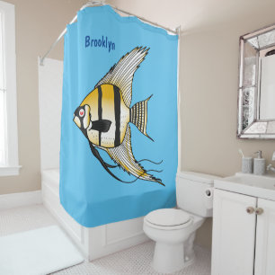 Rideaux De Douche Striped angelfish cartoon