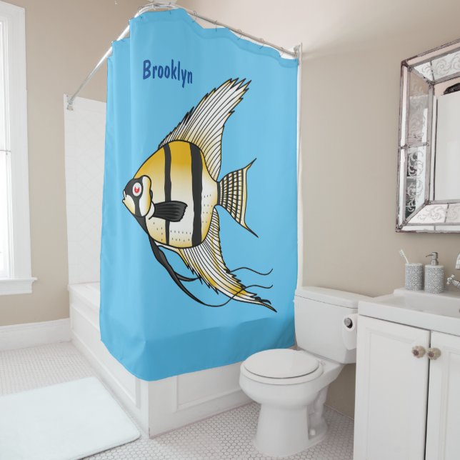 Rideaux De Douche Striped angelfish cartoon (En situation)