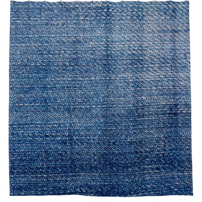 Rideaux De Douche Structure en denim tissu Jeans bleu (Devant)
