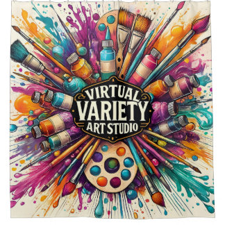 Rideaux De Douche Studio d'art varié virtuel – Peinture créative écl