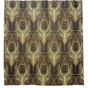 Rideaux De Douche Style Art déco motif géométrique transparent en