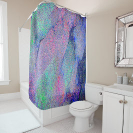 Rideaux De Douche Style cuir ciré avec peinture usée, bleu