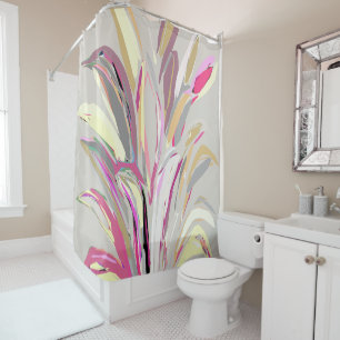 Rideaux De Douche Style d'art vectoriel Plante tropical Abstrait