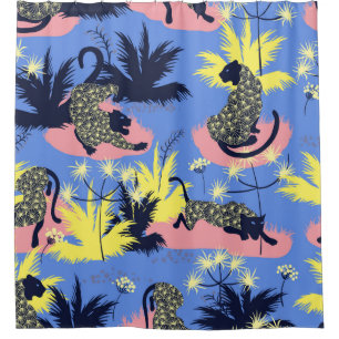 Rideaux De Douche Style géométrique motif tigre et léopard