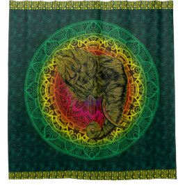 Rideaux De Douche Style indien ethnique - mandala - éléphant tribal