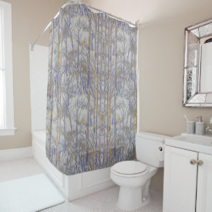 Rideaux De Douche Style Moderne du Milieu du Siècle Motif Forêt de B