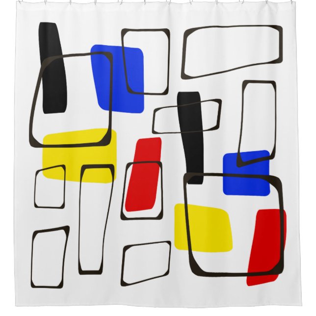 Rideaux De Douche Style moderniste Art Couleurs primaires (Devant)