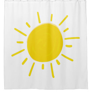 Rideaux De Douche Sun jaune lunatique peint par soleil