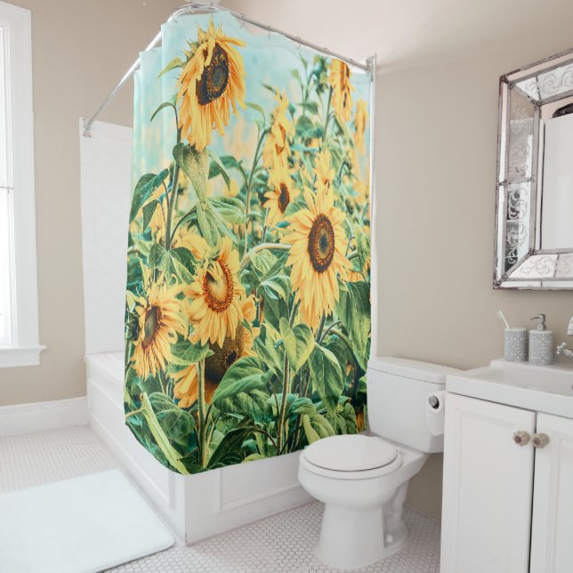Rideaux De Douche Sunflower Field (En situation)