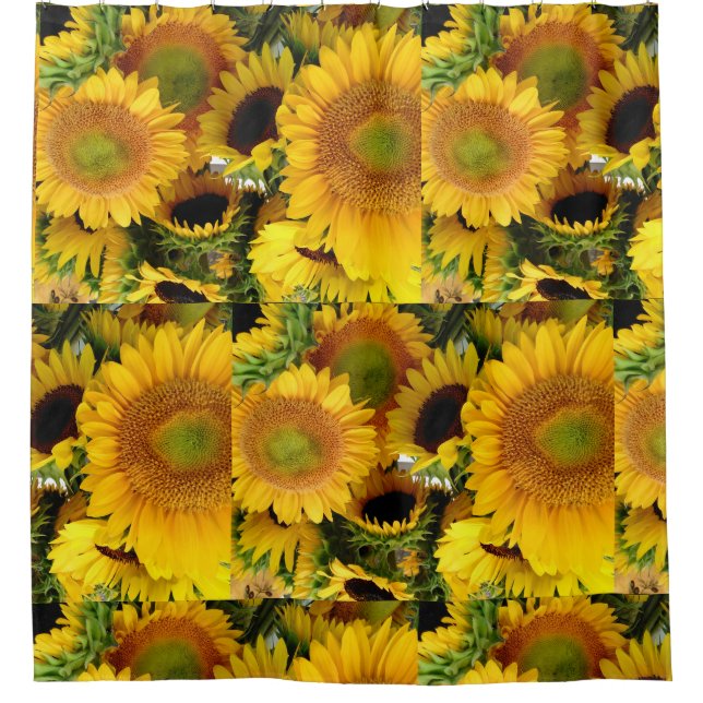 Rideaux De Douche Sunflower Sunshine Jaune Joyeuses fleurs d'été (Devant)