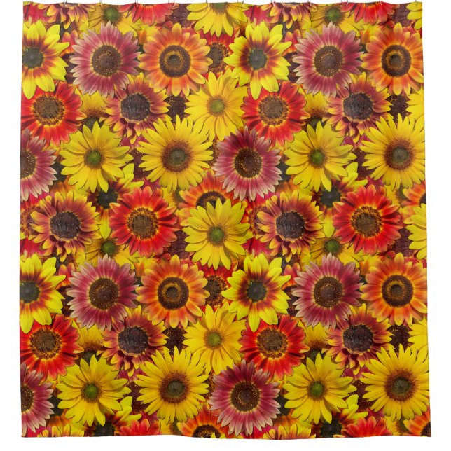 Rideaux De Douche Sunflowers Motif sans couture (Devant)