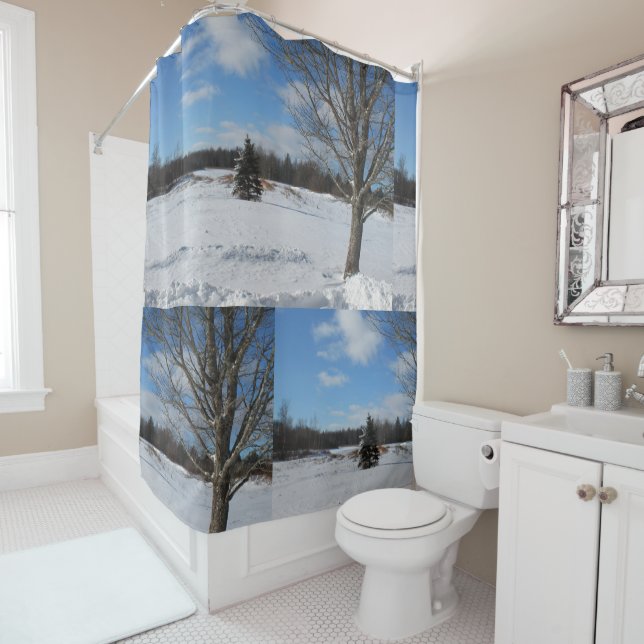 Rideaux De Douche Superbe hiver cool neige (En situation)