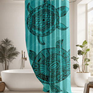 Rideaux De Douche Superbe tortue marine bleue