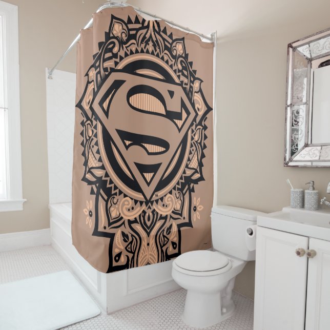 Rideaux De Douche Supergirl Mandala Graphic (En situation)