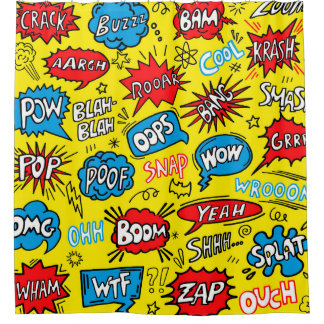 Rideaux De Douche Superhero Saga : Motifs comiques mignons