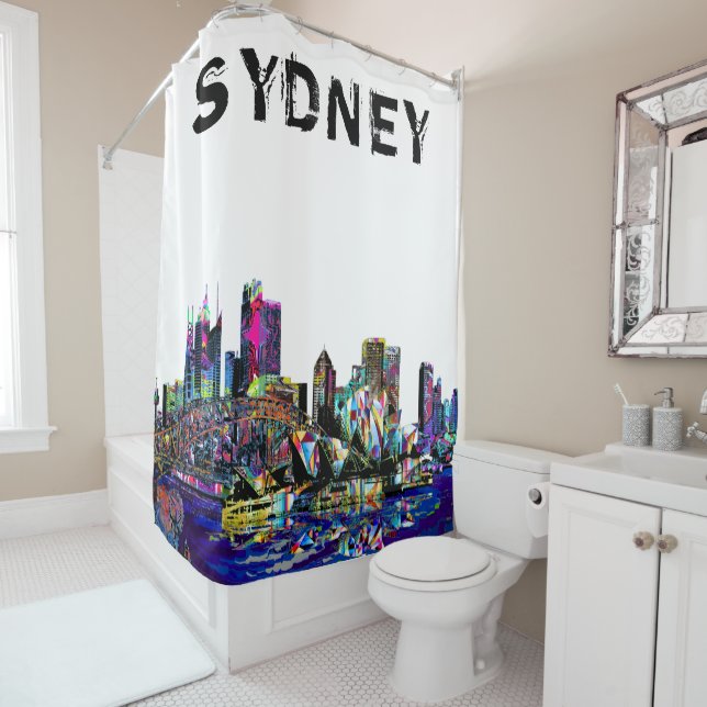 Rideaux De Douche Sydney, Australie : graffiti (En situation)