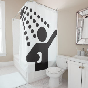 Rideaux De Douche Symbole de douche drôle homme