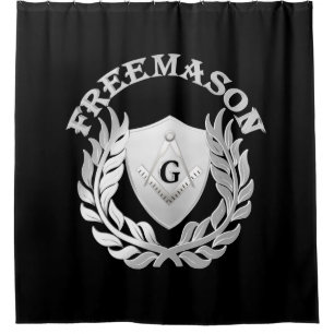 Rideaux De Douche Symbole de maçonnerie en argent