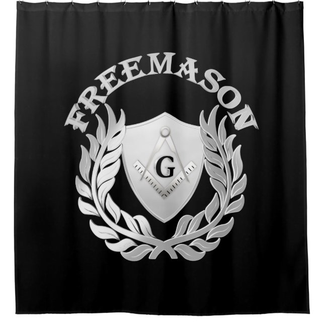 Rideaux De Douche Symbole de maçonnerie en argent (Devant)