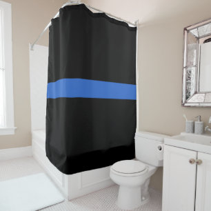 Rideaux De Douche Symbole de solidarité de la police sur le drapeau