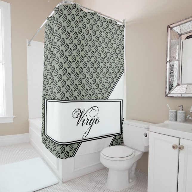 Rideaux De Douche Symbole du Zodiaque de la Virgo Standard par Kenne (En situation)